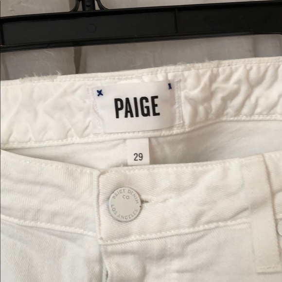 PAIGE White Patched Denim Jeans - Picture 3 of 4